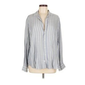 Frank & Eileen Eileen Relaxed Button Up Blue and White Striped Shirt Medium